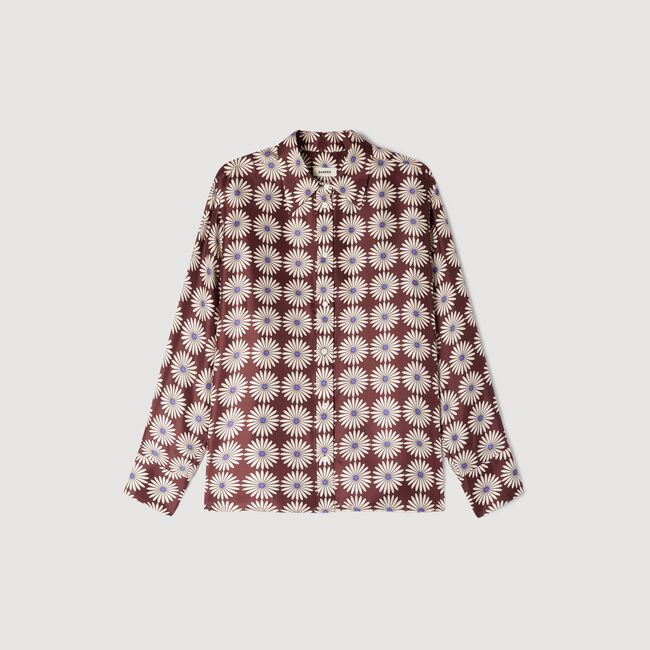 Floral print silk shirt