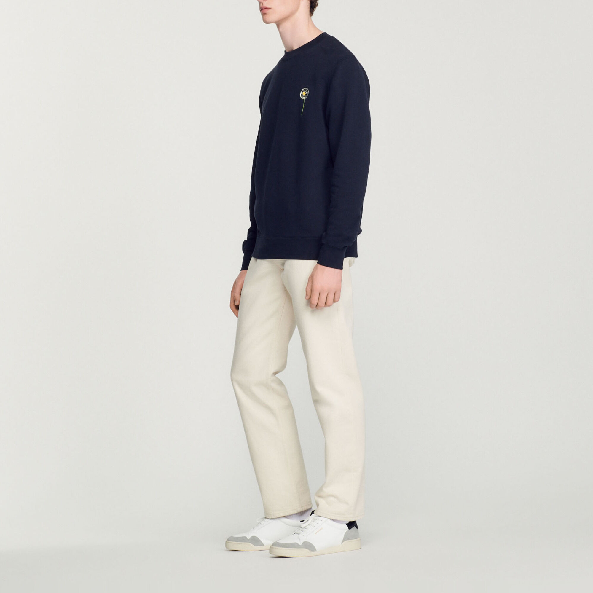 Embroidered dandelion sweatshirt