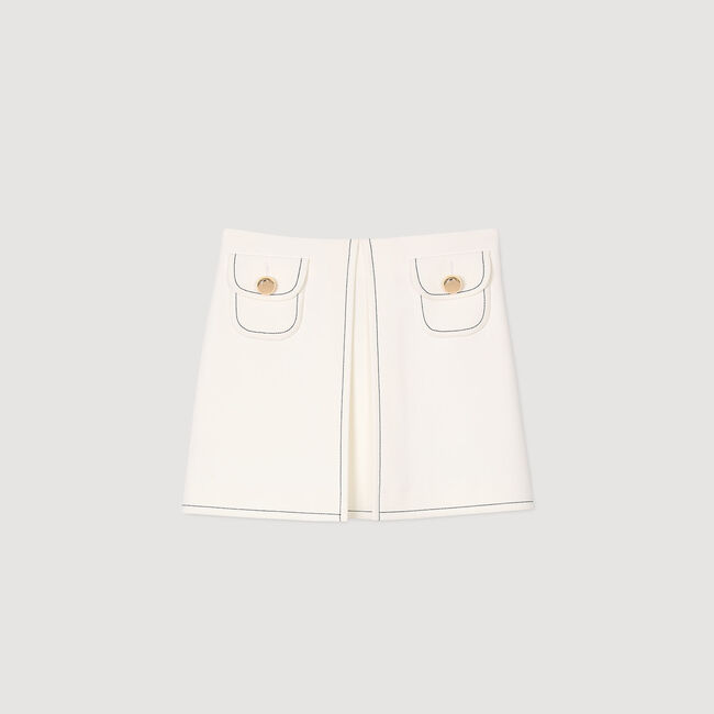 Short box-pleated skirt