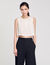 Pleated rhinestone neck crop top