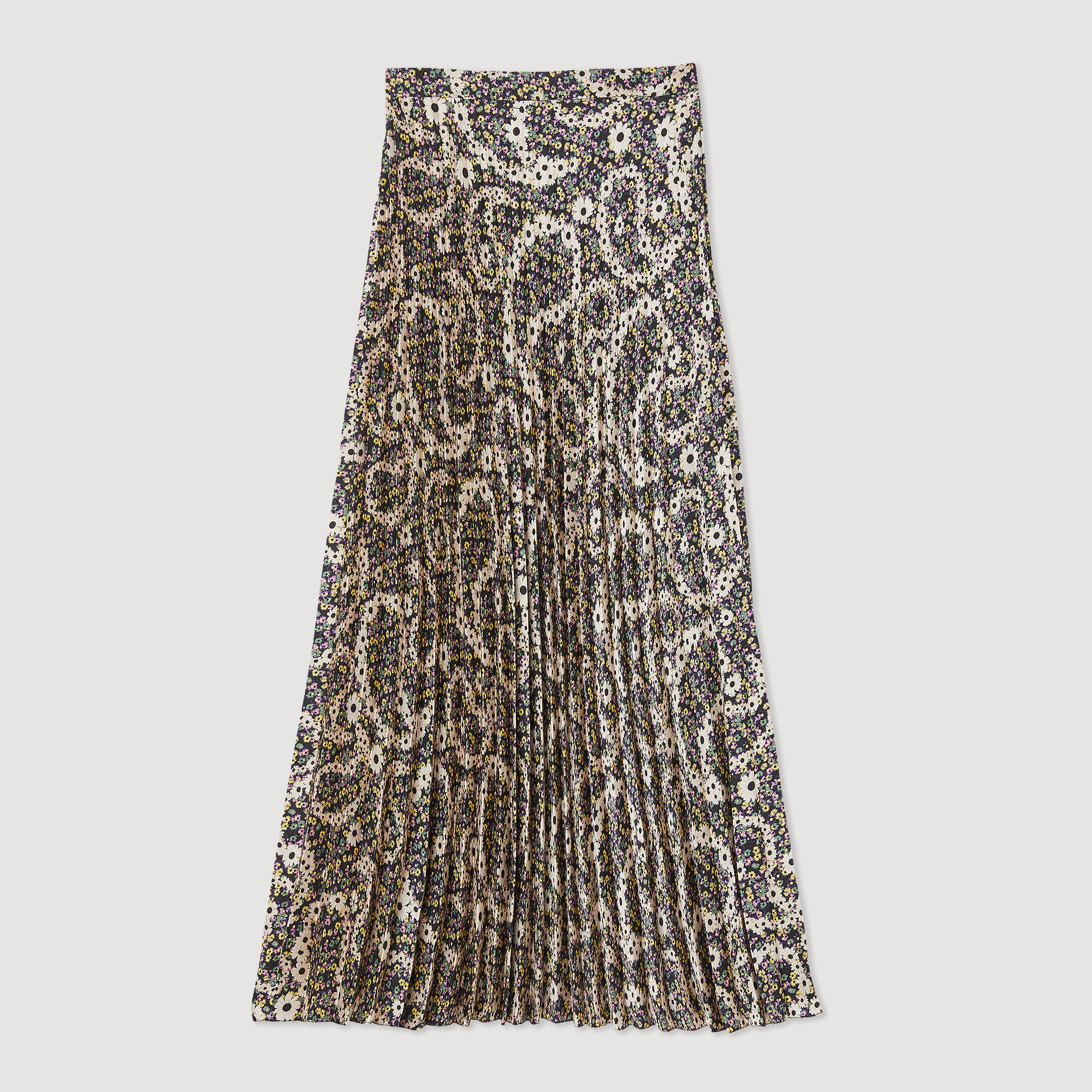 Printed midi skirt with pleats