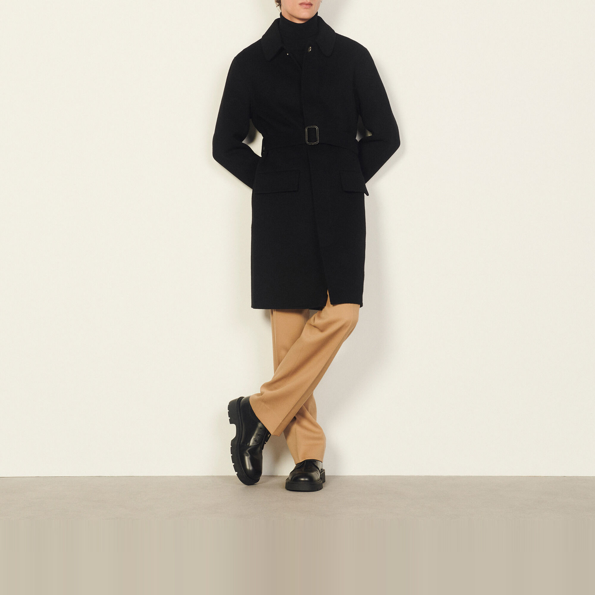 Double-faced wool coat