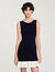 Short knit dress with beaded neck
