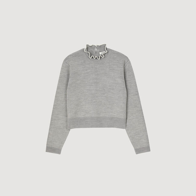 Ruffled-neck jumper