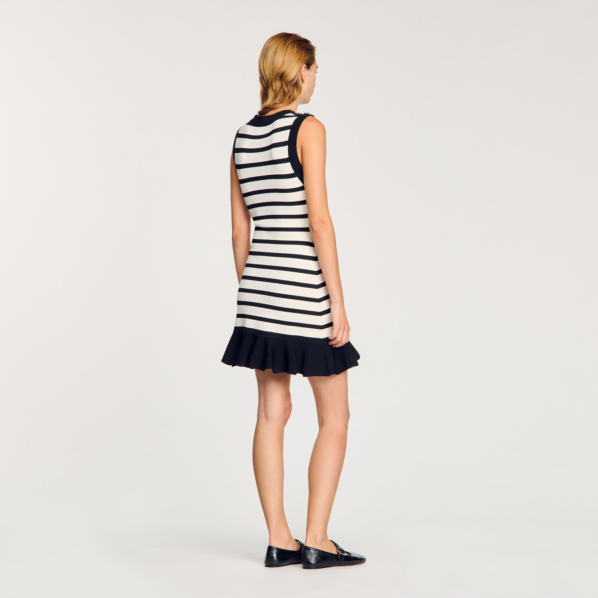 Striped knit short dress