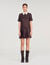 Printed satin-effect short dress
