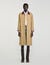 Trench coat with leather collar
