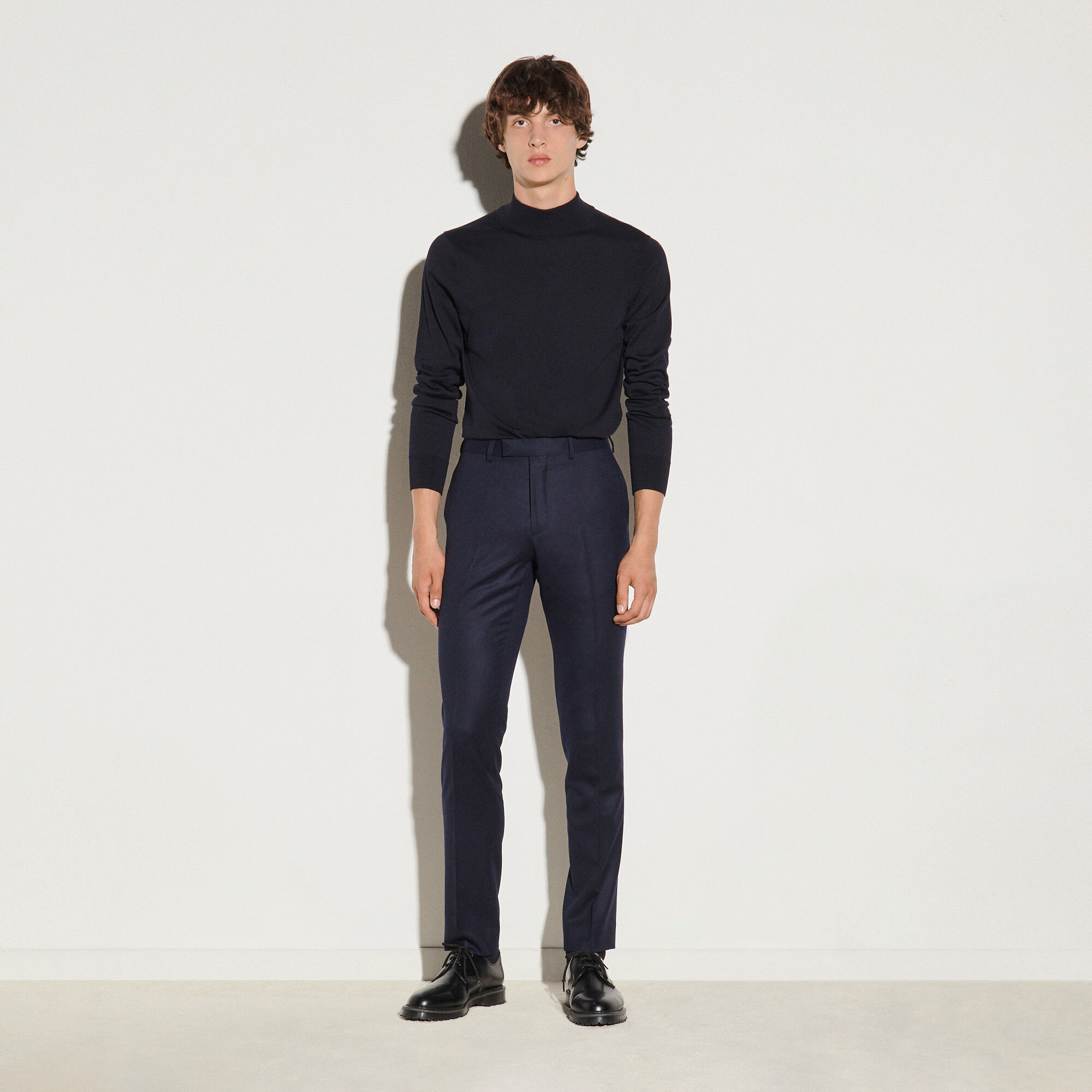 Flannel suit trousers