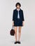 Coat with leather stripes