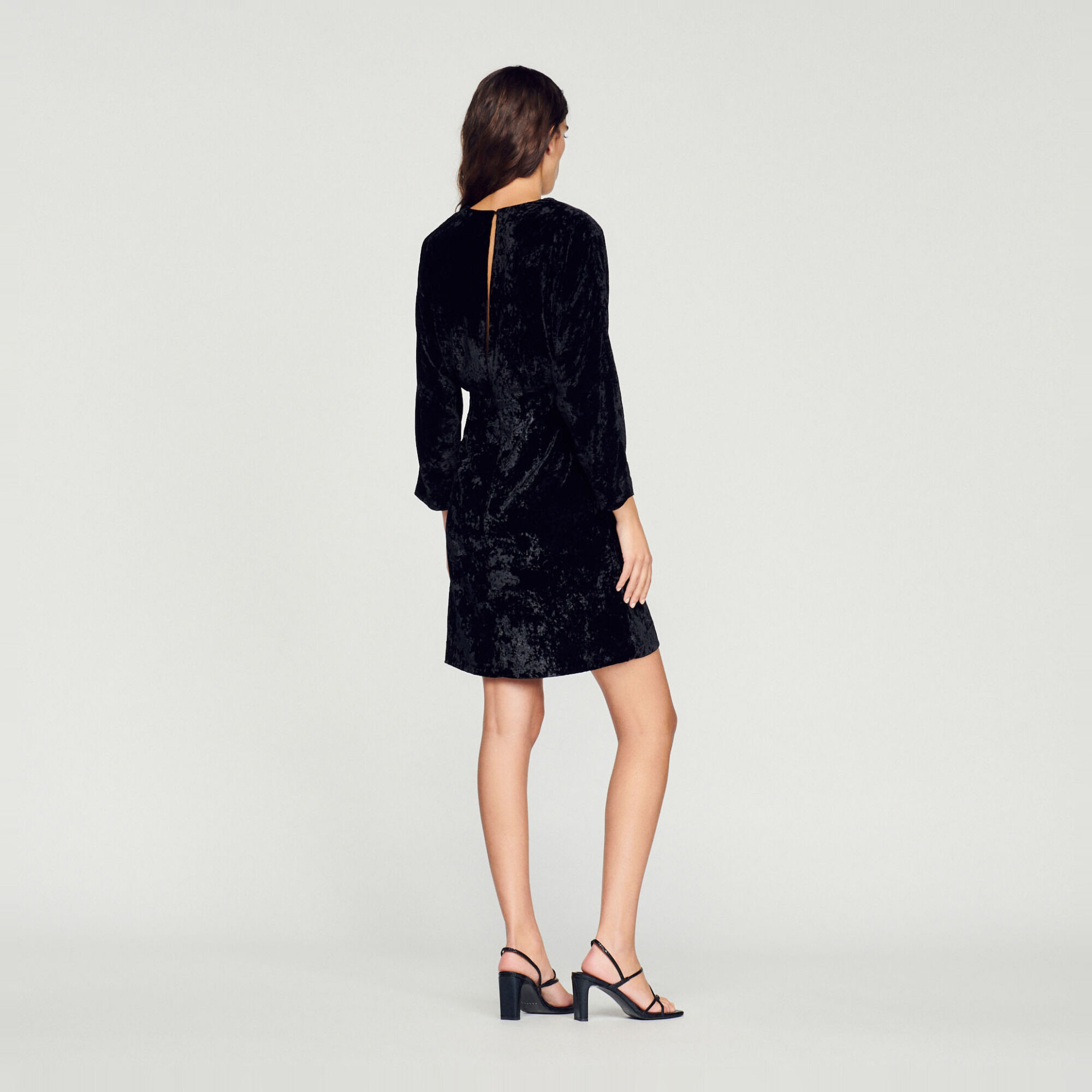 Short crushed velvet dress