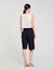 Pleated rhinestone neck crop top