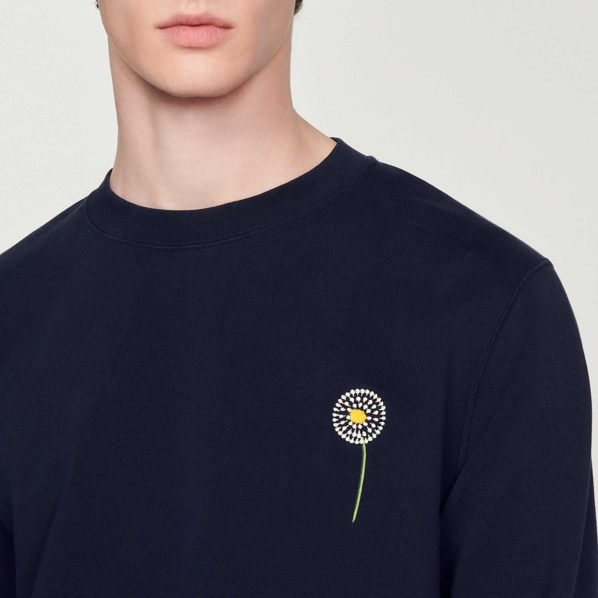 Embroidered dandelion sweatshirt