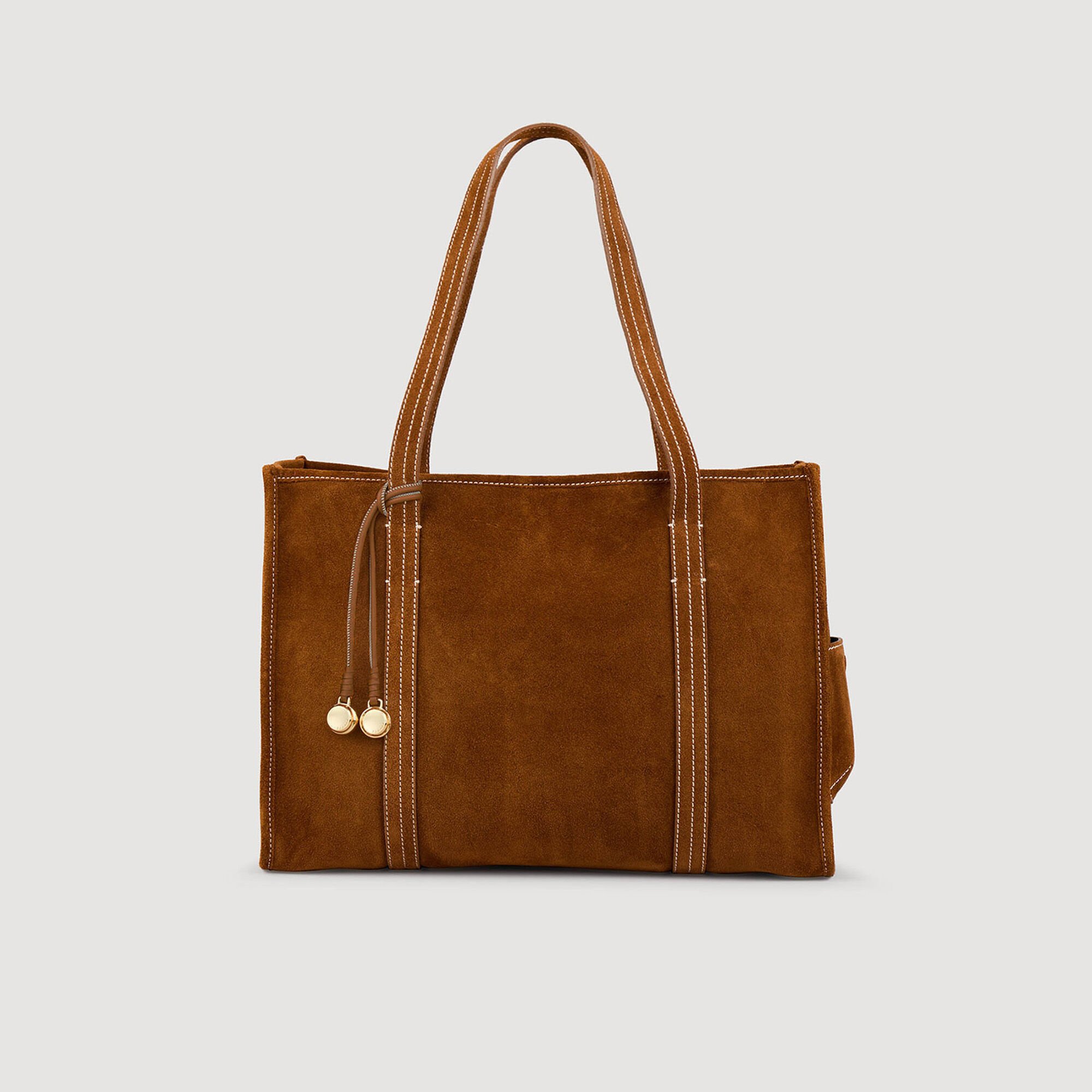 Suede shopping bag
