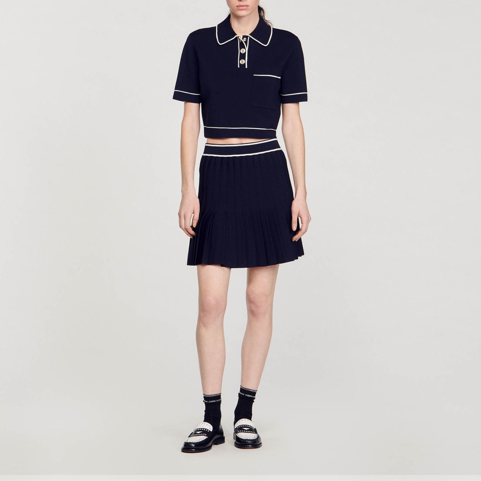 Cropped polo neck jumper sale