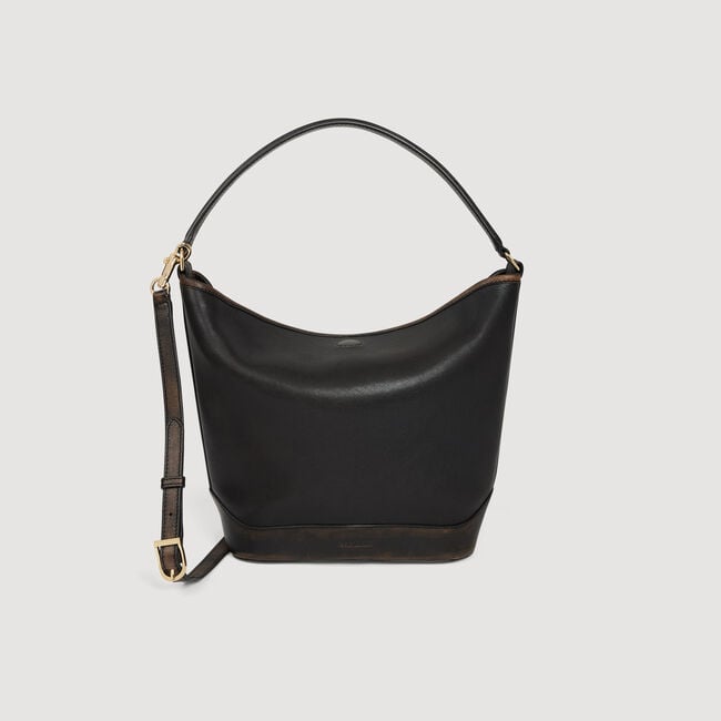 TANGOSO aged leather bucket bag - Women | Sandro