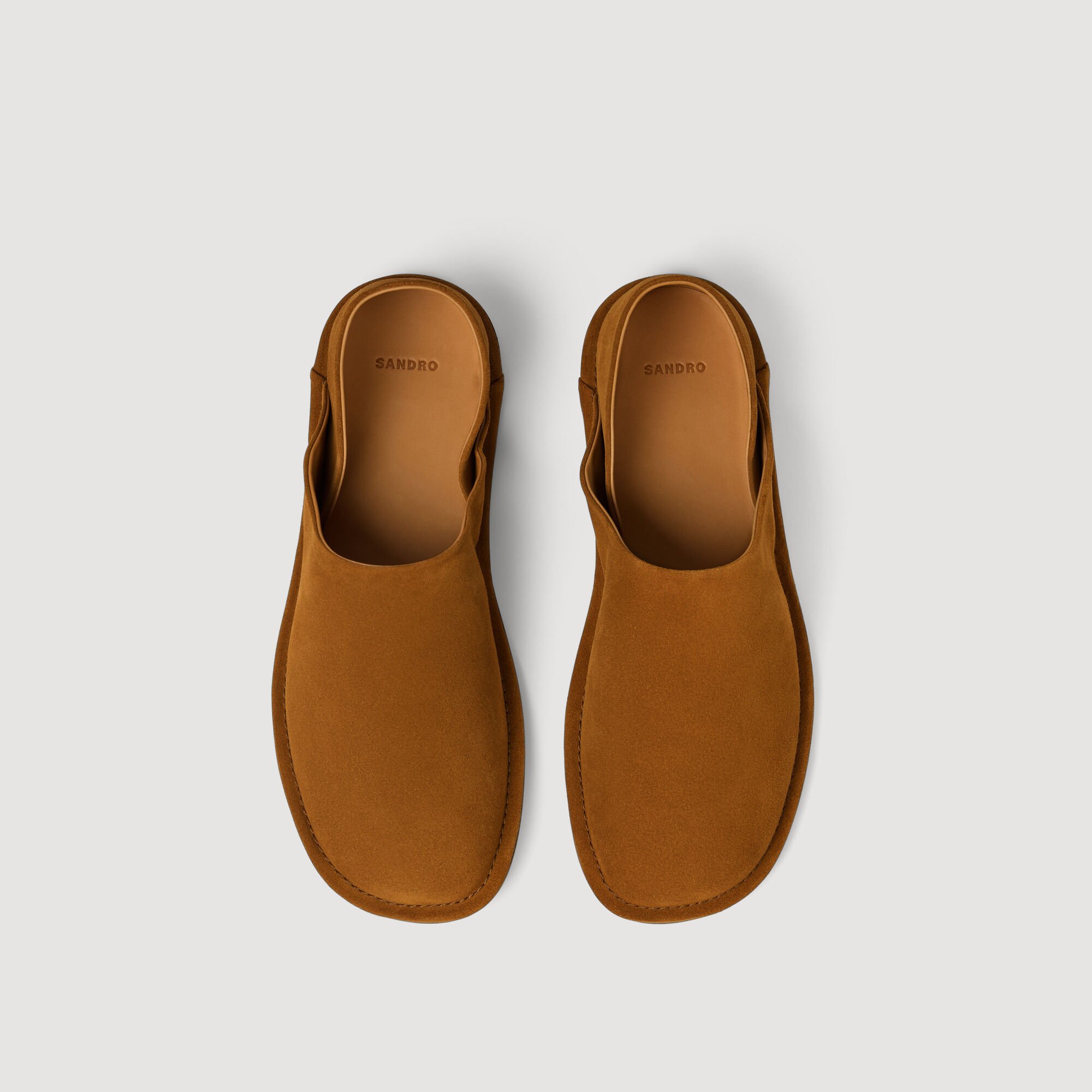 Split leather slippers