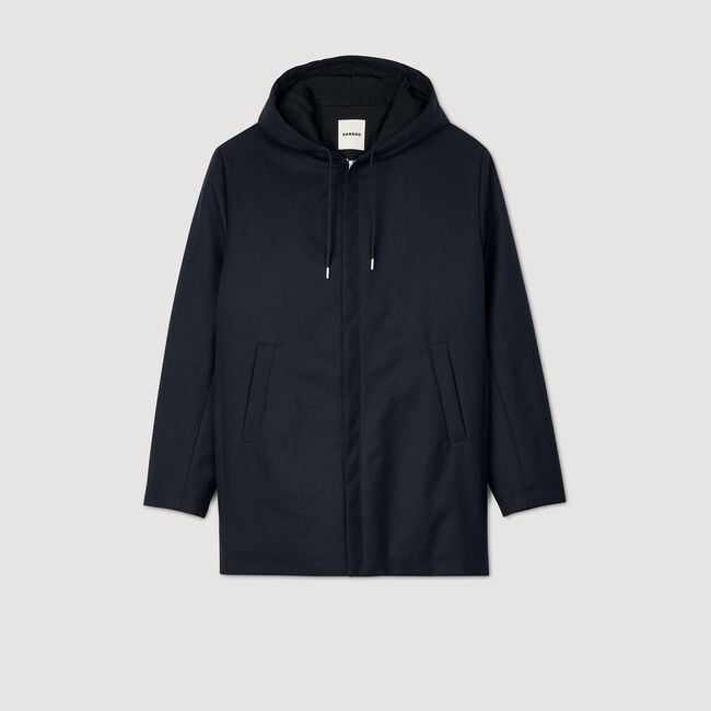 Hooded parka with zip