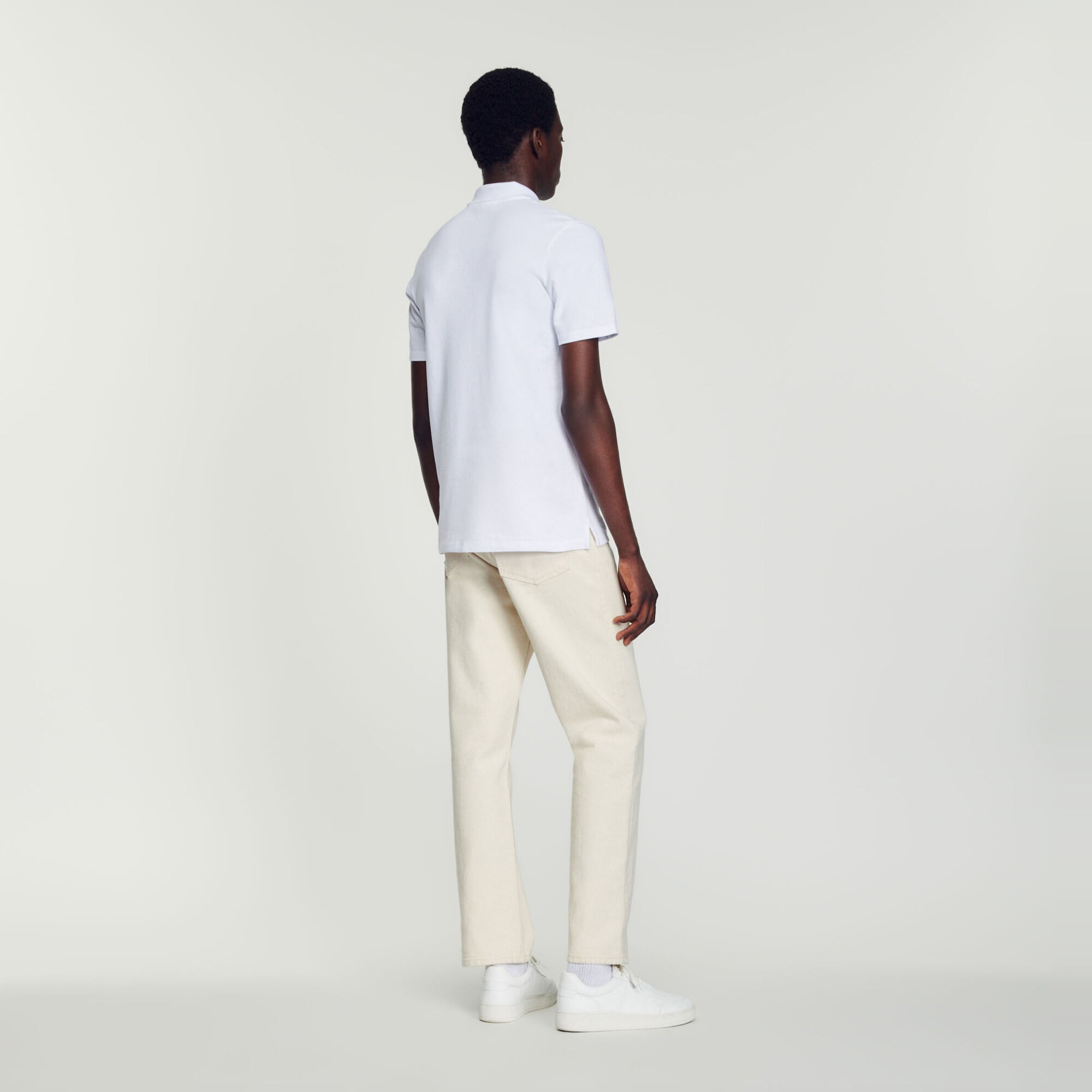 Embroidered tulip polo shirt