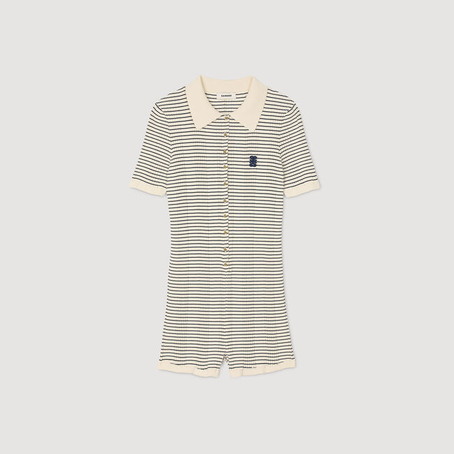 Striped knit playsuit