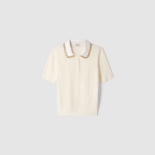 Jewellery-neck pointelle jumper - Women | Sandro