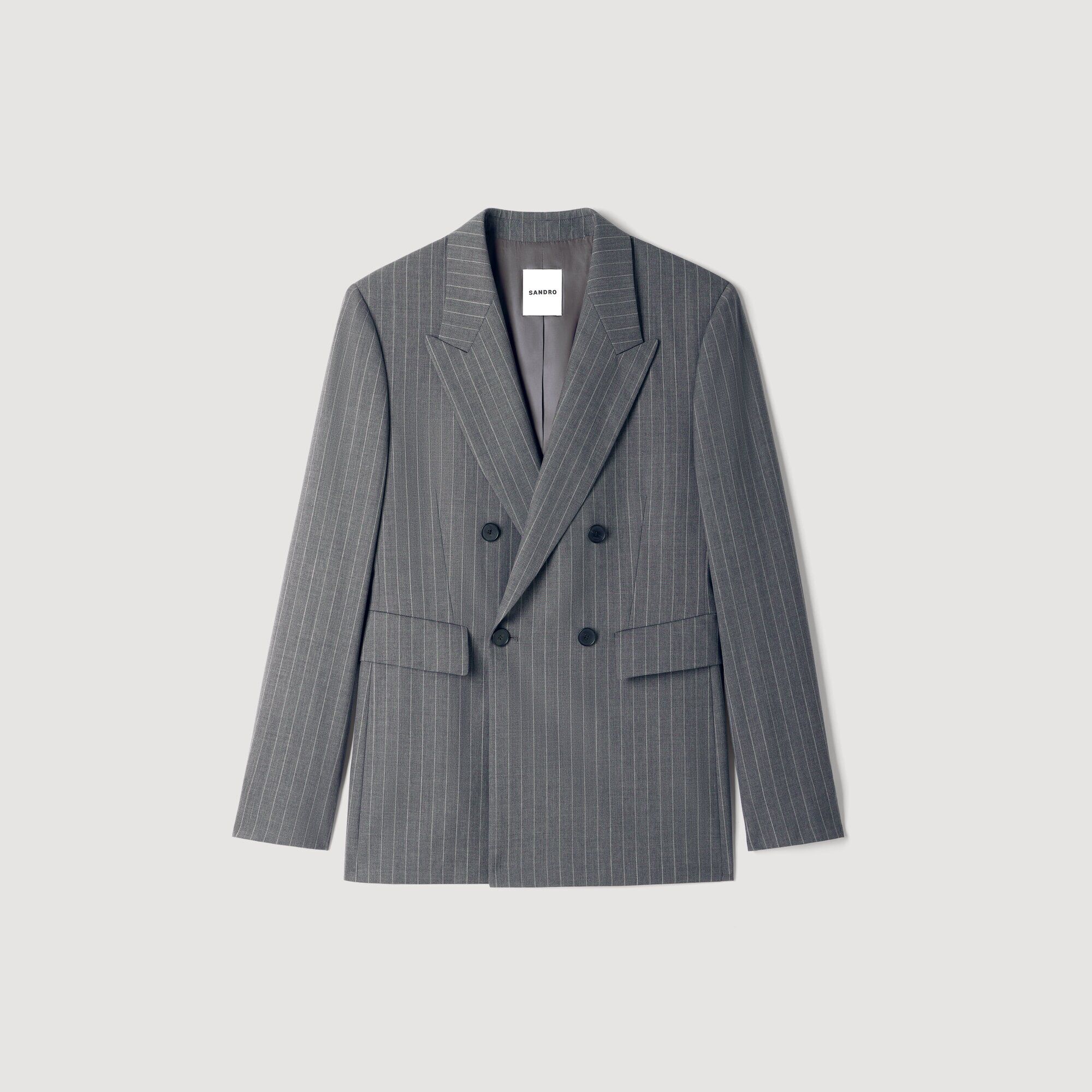 Striped virgin wool jacket - Men | Sandro