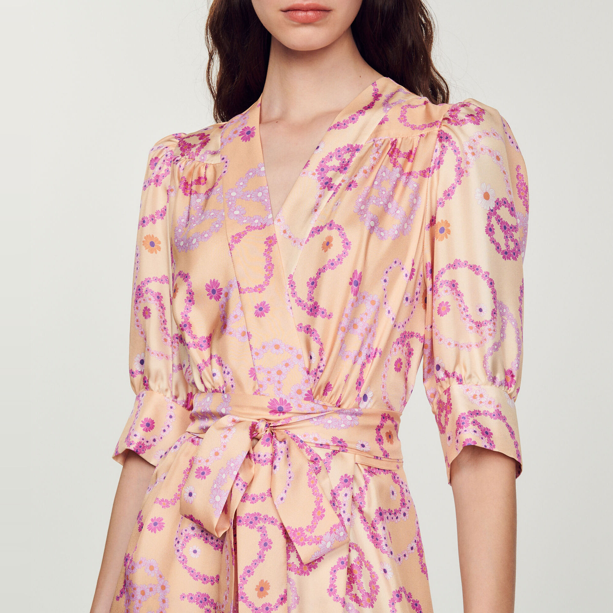 Silk dress with Peace & Love print