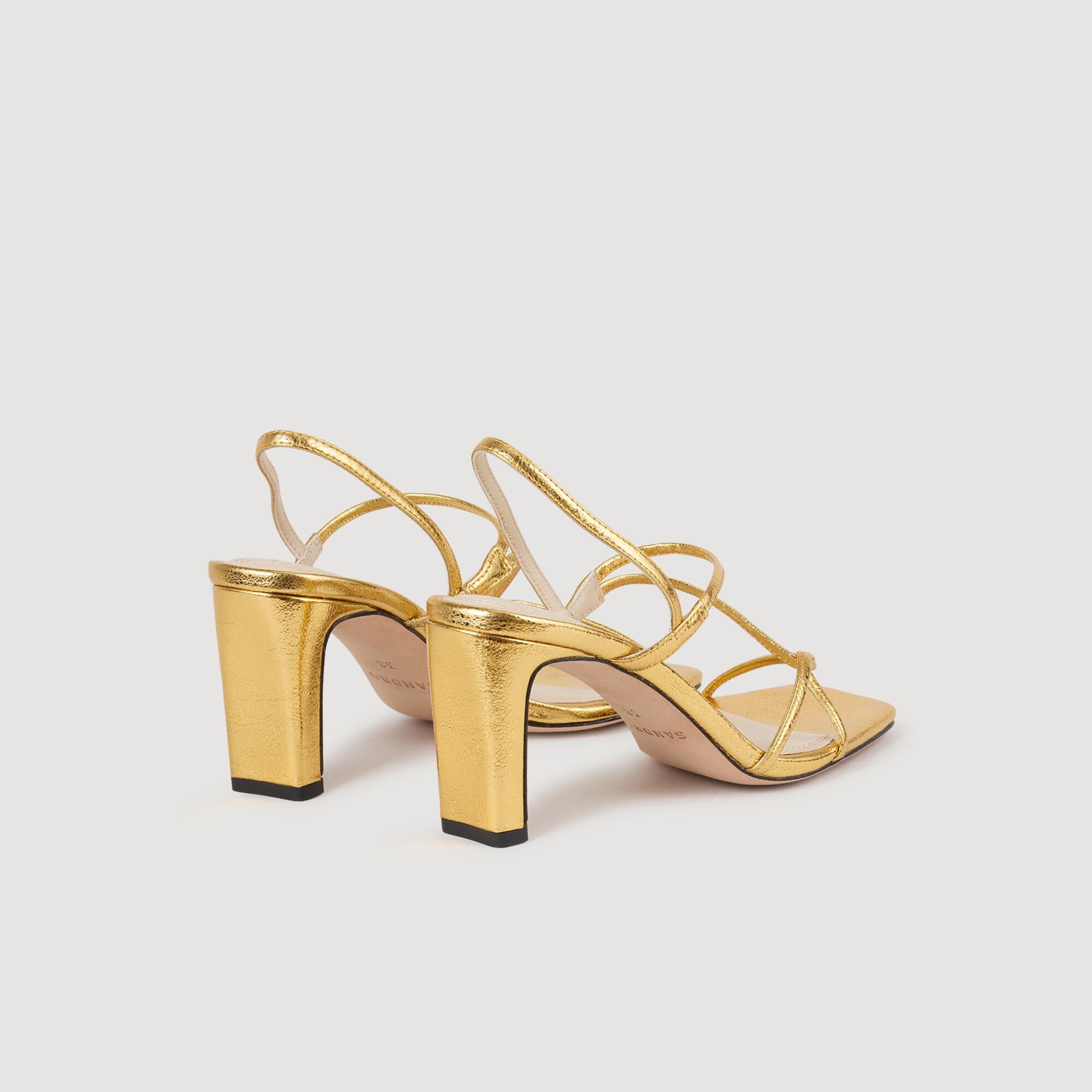 Embossed leather sandals