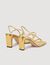 Embossed leather sandals