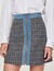 Short tweed and denim skirt