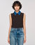Knit and denim jumper