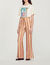 Wide-leg loose-fitting printed trousers