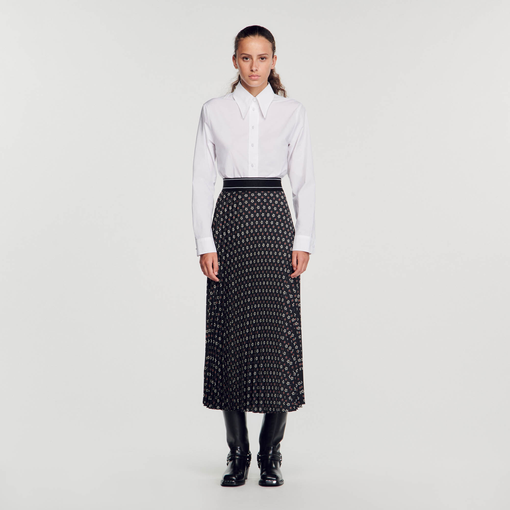 Long pleated skirt 9mm outlet