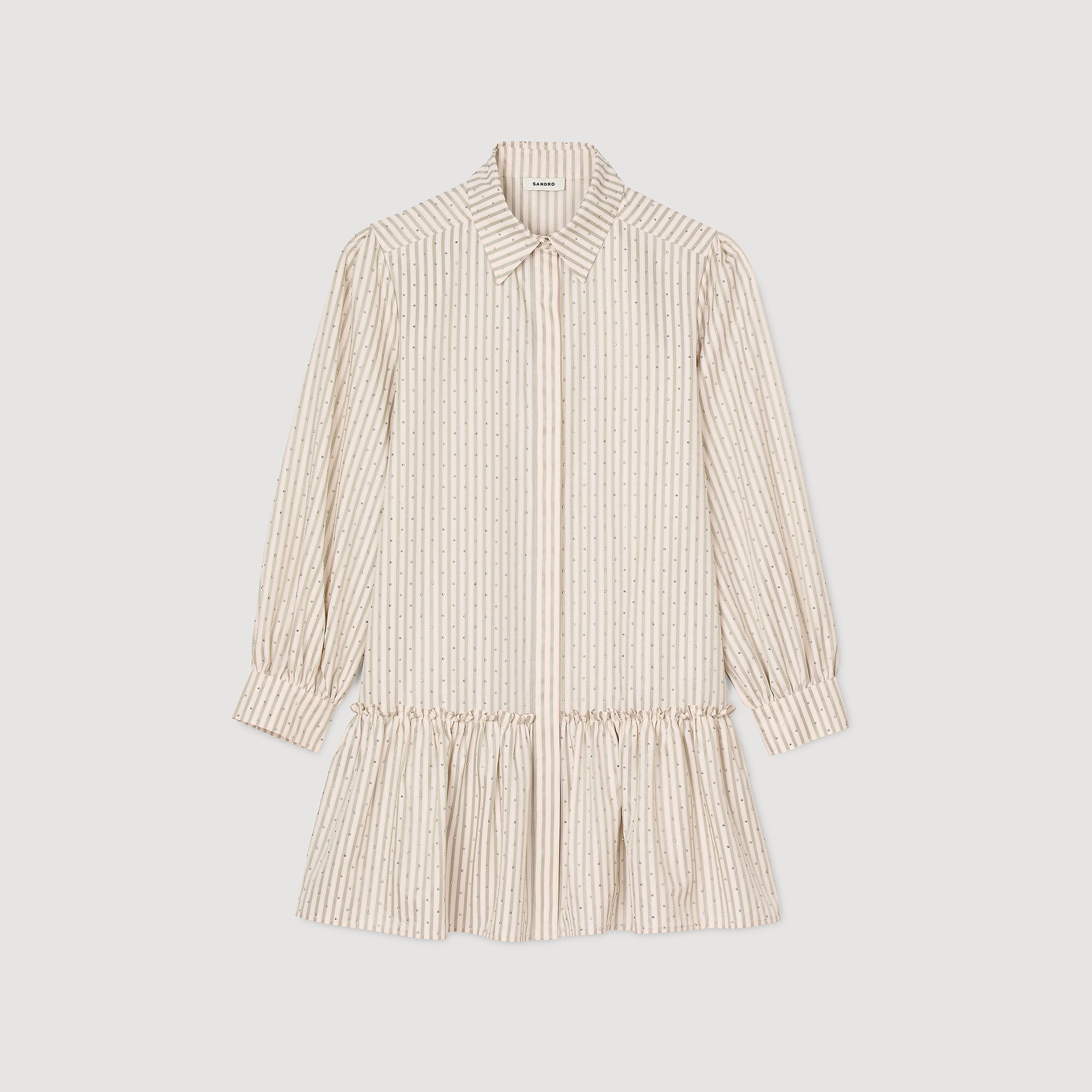 Rhinestone striped shirt dress