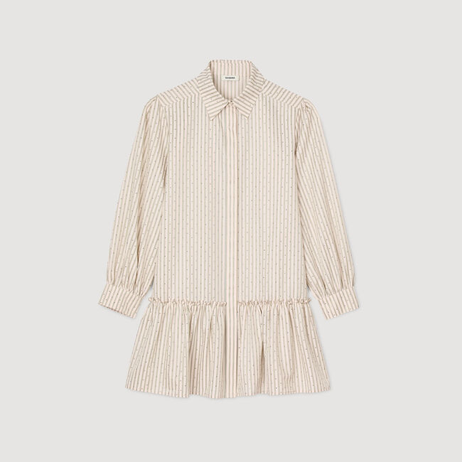 Rhinestone striped shirt dress