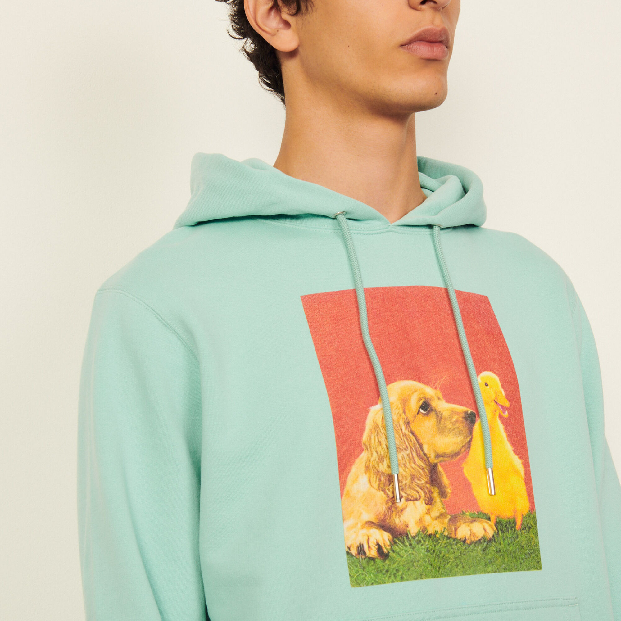 Cotton hoodie with artwork
