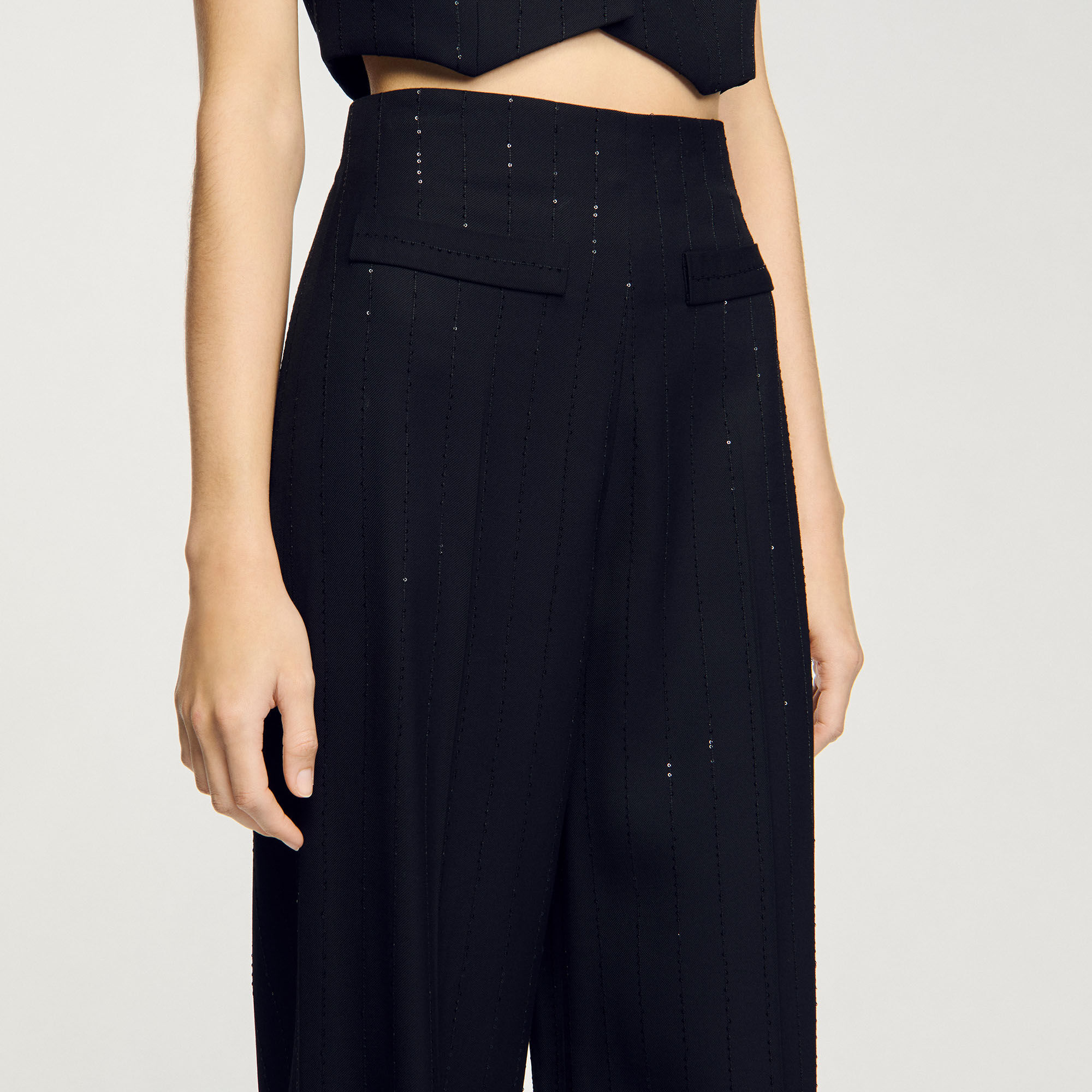 Sequinned suit trousers