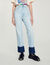 Faded jeans with contrasting cuffs