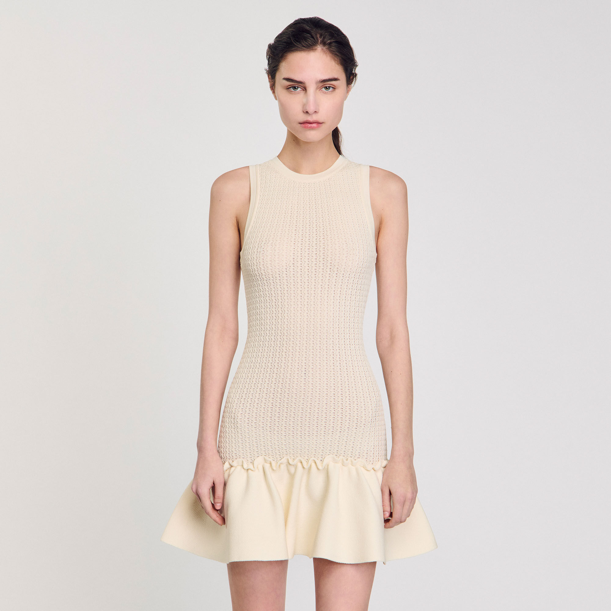 【sandro】Short knit dress（送料込み） Sandro Short Knit Dress with Ruffles | Bloomingdale's