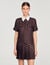 Printed satin-effect short dress