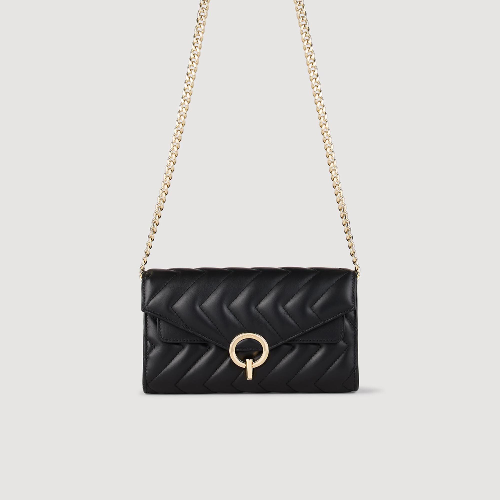 Leather crossbody clutch bag