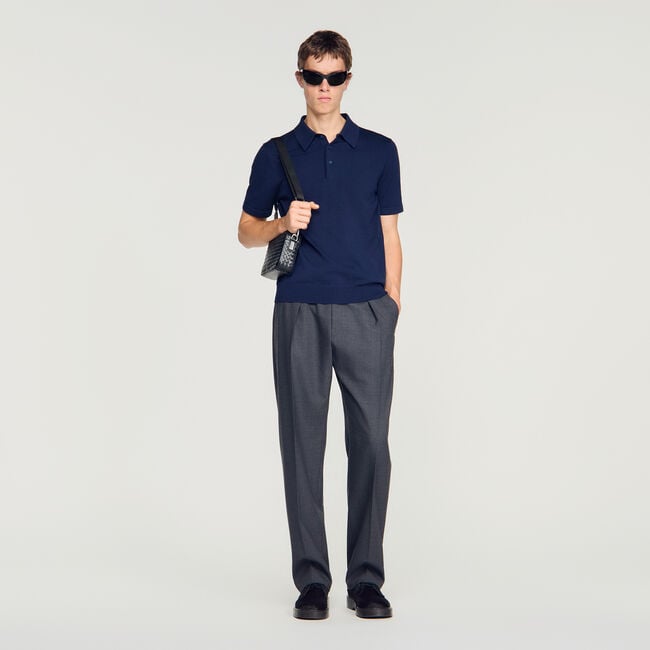 Cotton and silk polo shirt