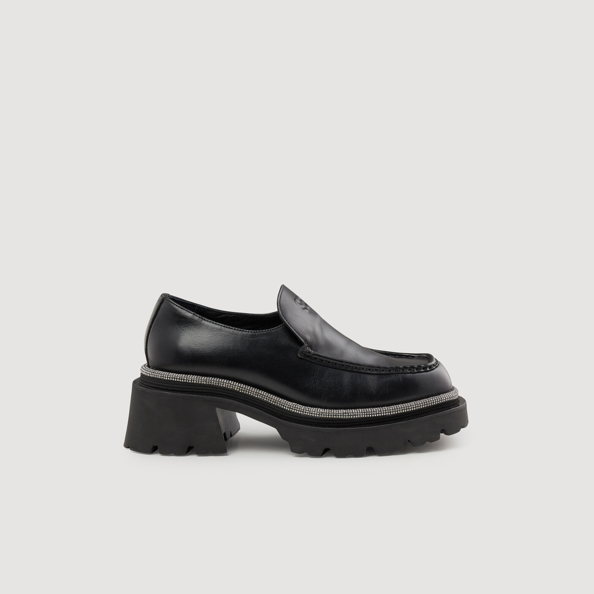 Loafers with thick notched soles