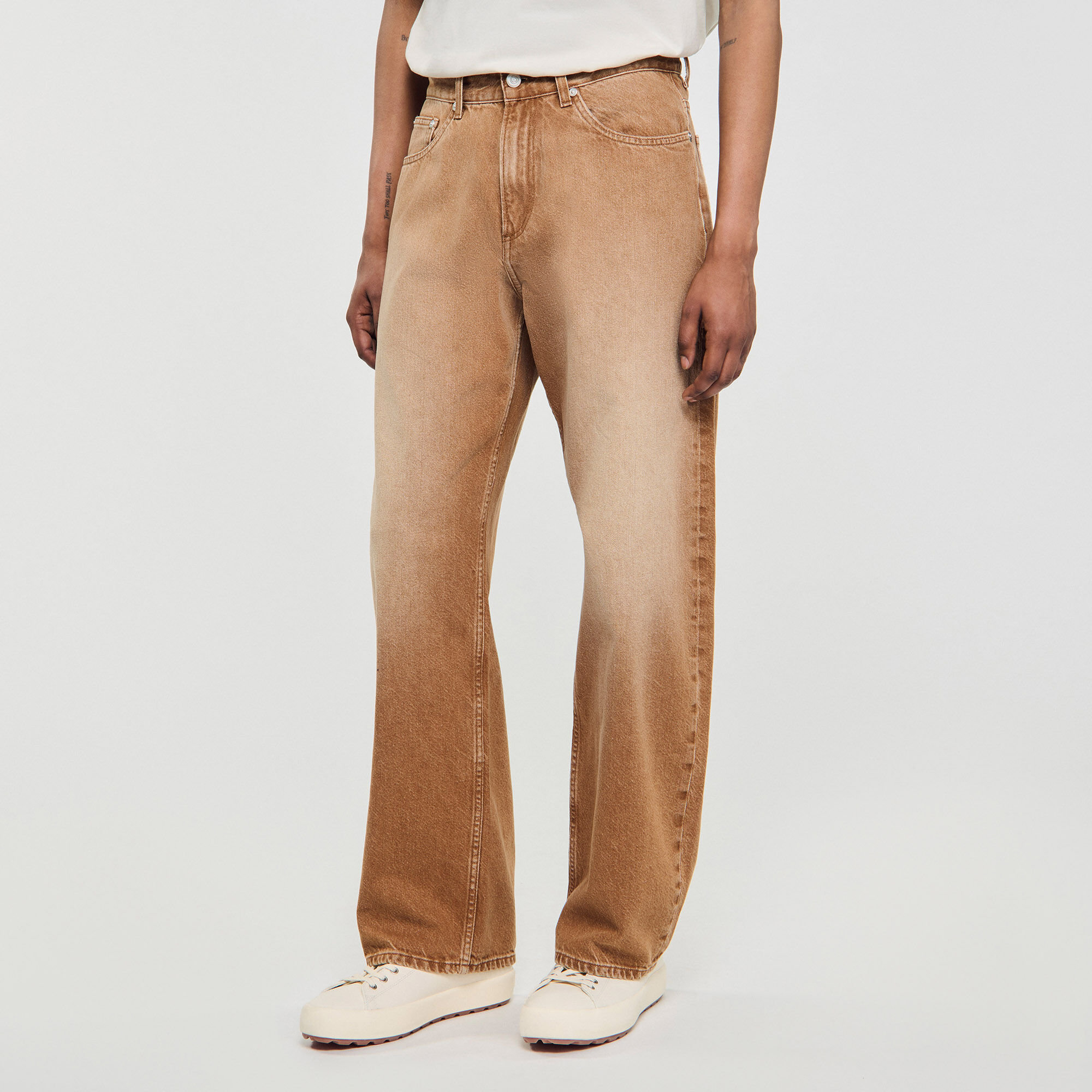 Faded cotton baggy jeans