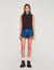 Knit and denim jumper