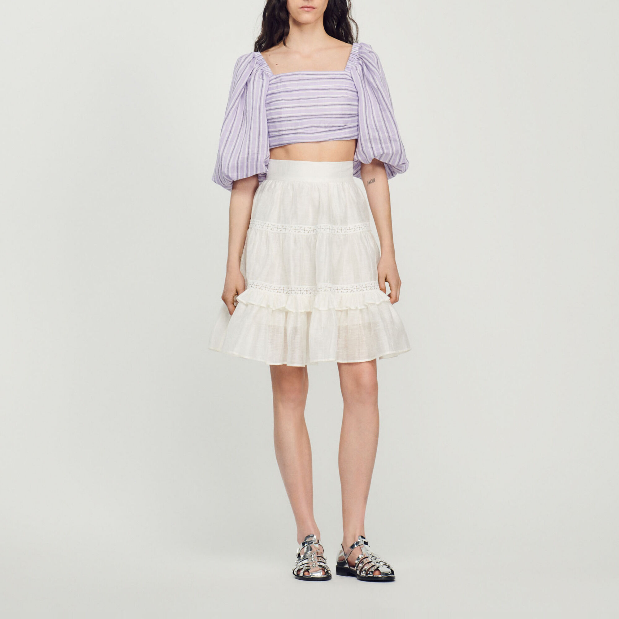Cheap white skater skirt outlet