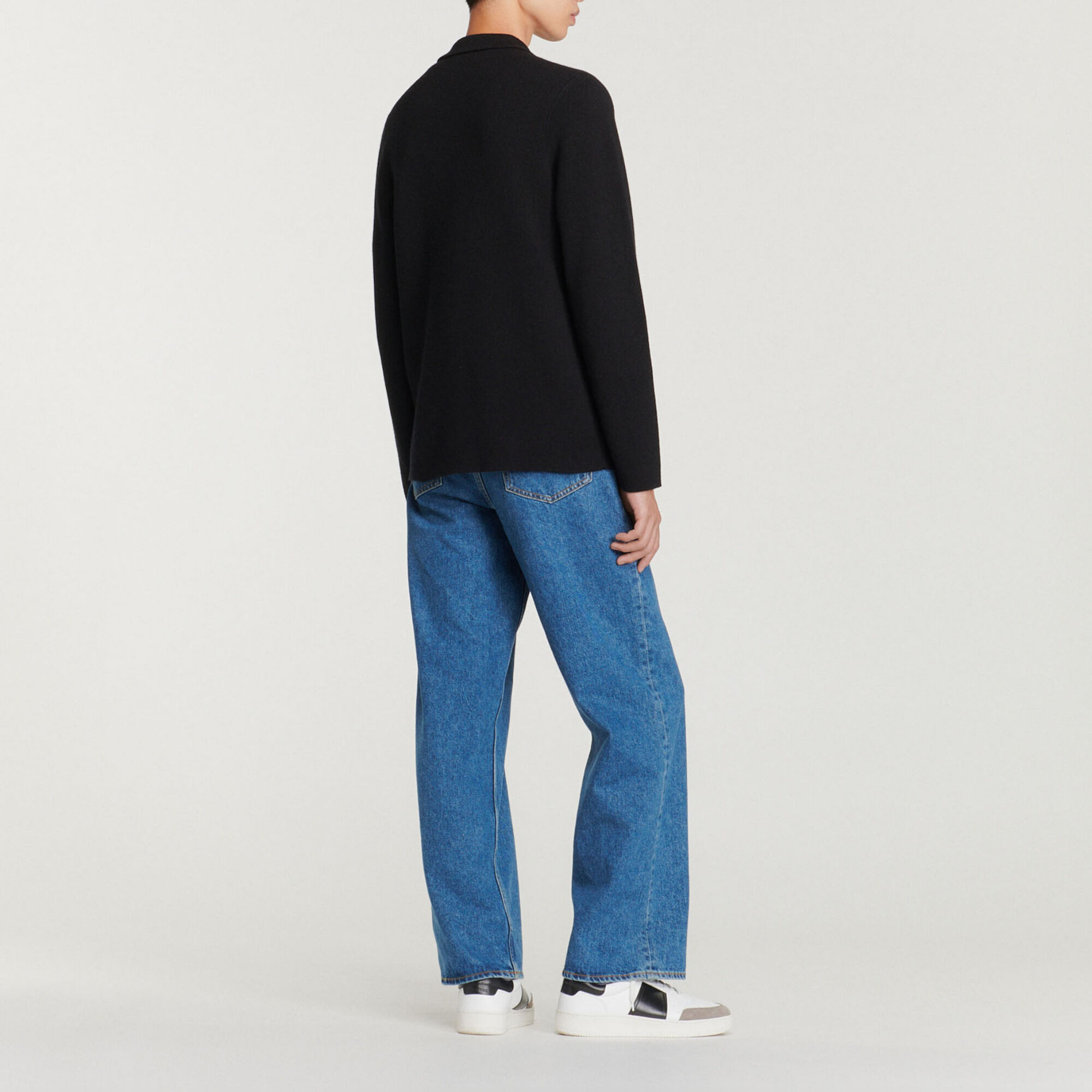 Cardigan with polo collar