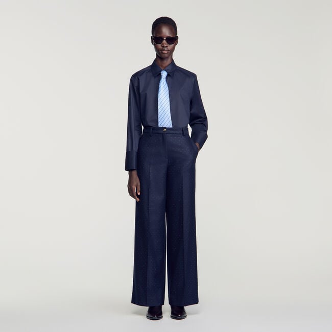 Rhinestone straight-leg trousers - Women | Sandro