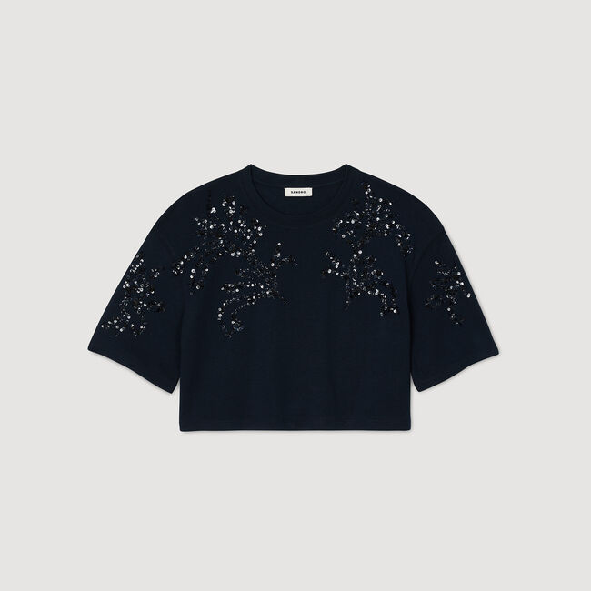 T-shirt with beaded details