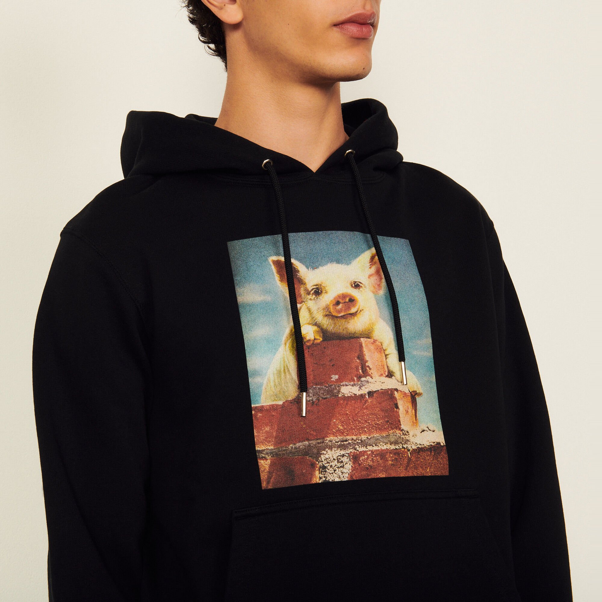 Cotton hoodie with artwork
