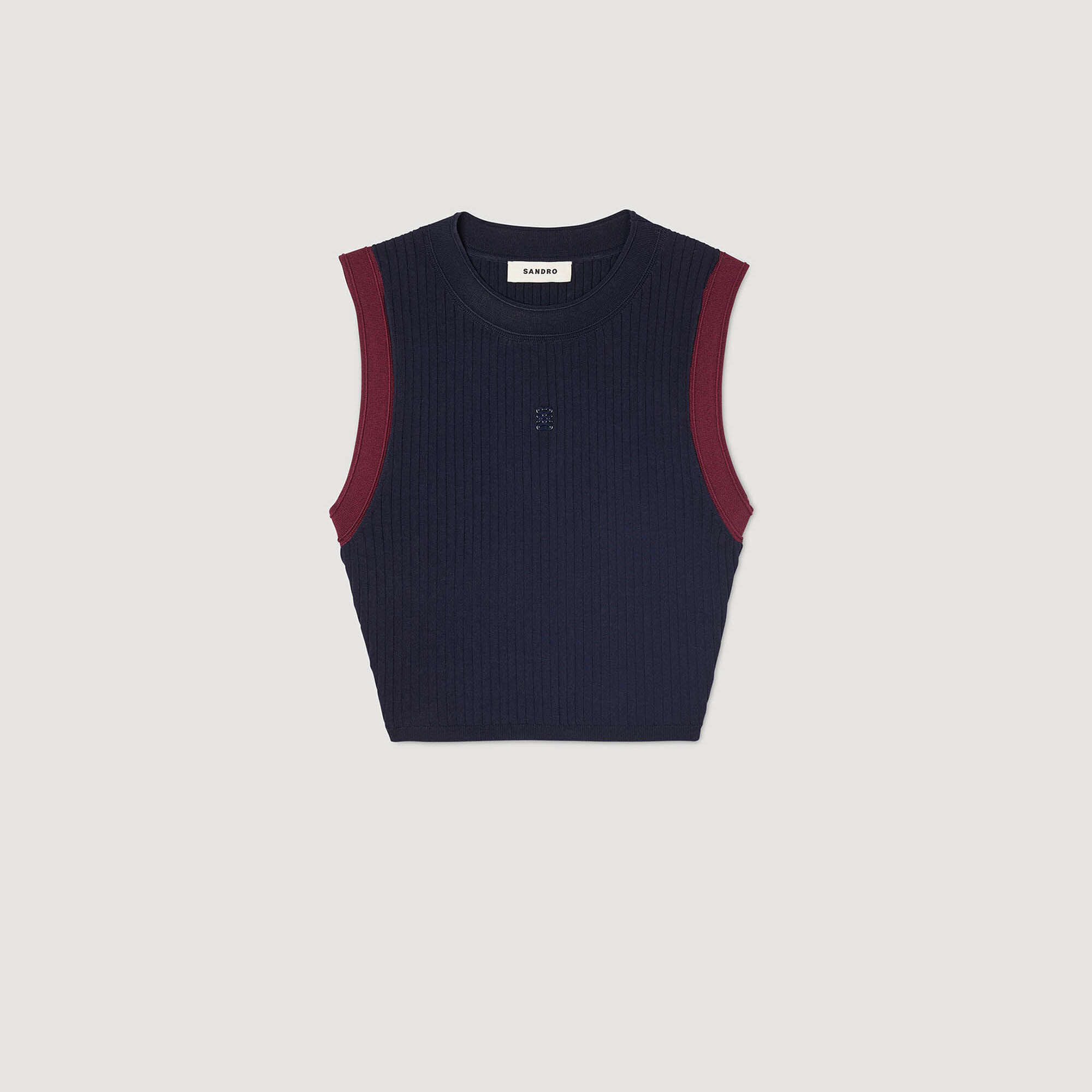 Two-tone knit top